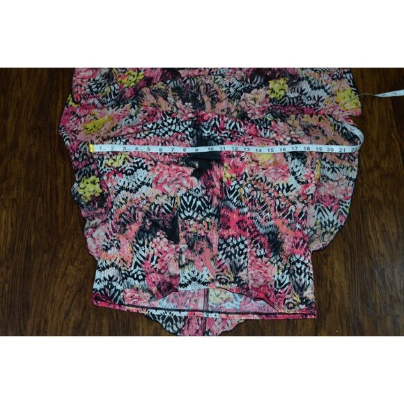 Notations Sheer Overlay Pink Black White Blouse Flowy Women's Size L Pattern - Picture 3 of 6